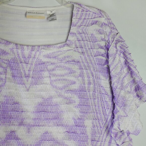 Alfred Dunner Womens Size 3X Top Blouse Ruffled Layers Floral Multicolor - Picture 2 of 9